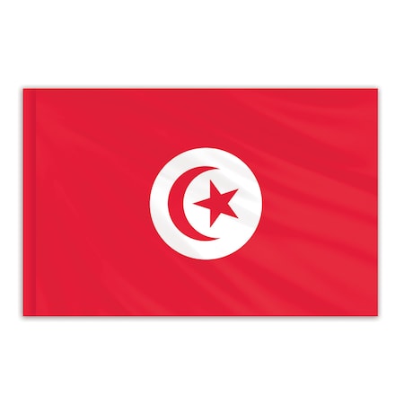 Tunisia Indoor Nylon Flag 4'x6' With Gold Fringe